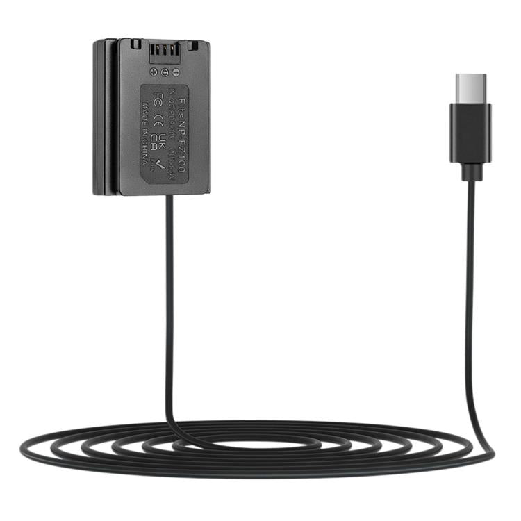 FOMITO For Sony A7M3 / A7S3 Type-C To FZ100 Battery Converter, 50cm Line, Spring Line 120cm, 300cm Line