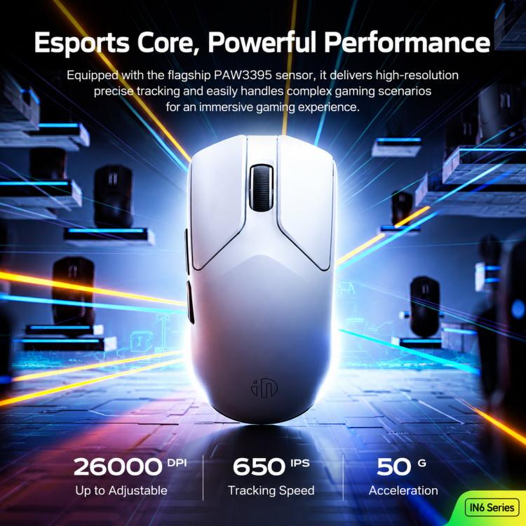 Inphic Lightweight Wireless Ultra-Light Gaming Mouse, IN6 White, IN6 PRO White
