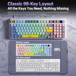 Inphic 1.5m Wired Gaming Keyboard 98 Keys Compact Mechanical Feel Keyboard With RGB Backlit, V98 Black Gray, V98 White Gray, V98 Pro With Knob Black Gray, V98 Pro With Knob White Gray