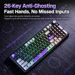 Inphic 1.5m Wired Gaming Keyboard 98 Keys Compact Mechanical Feel Keyboard With RGB Backlit, V98 Black Gray, V98 White Gray, V98 Pro With Knob Black Gray, V98 Pro With Knob White Gray