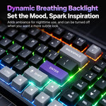 Inphic 1.5m Wired Gaming Keyboard 98 Keys Compact Mechanical Feel Keyboard With RGB Backlit, V98 Black Gray, V98 White Gray, V98 Pro With Knob Black Gray, V98 Pro With Knob White Gray