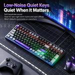 Inphic 1.5m Wired Gaming Keyboard 98 Keys Compact Mechanical Feel Keyboard With RGB Backlit, V98 Black Gray, V98 White Gray, V98 Pro With Knob Black Gray, V98 Pro With Knob White Gray