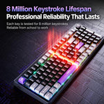Inphic 1.5m Wired Gaming Keyboard 98 Keys Compact Mechanical Feel Keyboard With RGB Backlit, V98 Black Gray, V98 White Gray, V98 Pro With Knob Black Gray, V98 Pro With Knob White Gray