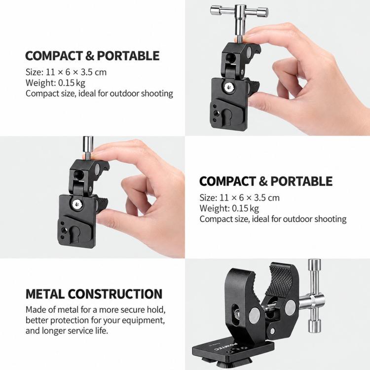 FOMITO V-Mount Male Connector Crab Clamp Multi-Function Monitor Tripod Heavy Duty Clamp, V-Mount Male Connector Crab Clamp
