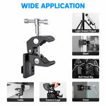 FOMITO V-Mount Male Connector Crab Clamp Multi-Function Monitor Tripod Heavy Duty Clamp, V-Mount Male Connector Crab Clamp