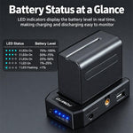 FOMITO NP-45W Multi-Function NP-F Battery Plate Multi-Port Output Battery Power Supply Base, NP-45W