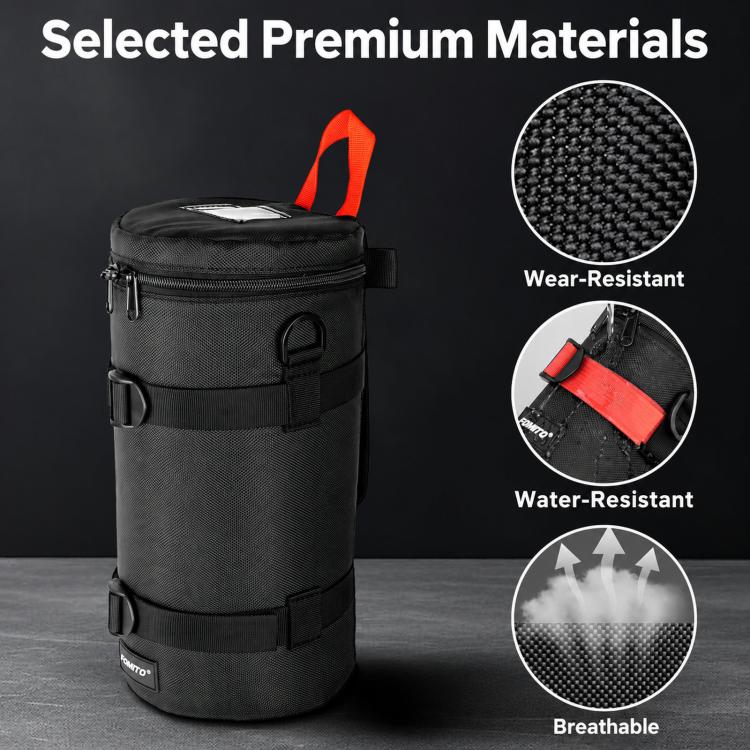 FOMITO Shockproof Camera Lens Storage Bag DSLR Mirrorless Lens Protective Pouch, JTB-3B Black, JTB-4B Black, JTB-5B Black, JTB-6B Black, JTB-7B Black, JTB-8B Black, JTB-3G Grey, JTB-4G Grey, JTB-5G Grey, JTB-6G Grey, JTB-7G Grey, JTB-8G Grey