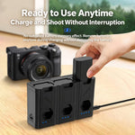BQ01 For Sony FZ-100 Portable High Capacity Camera Battery Charger 3-Port Fast Charging, BQ01