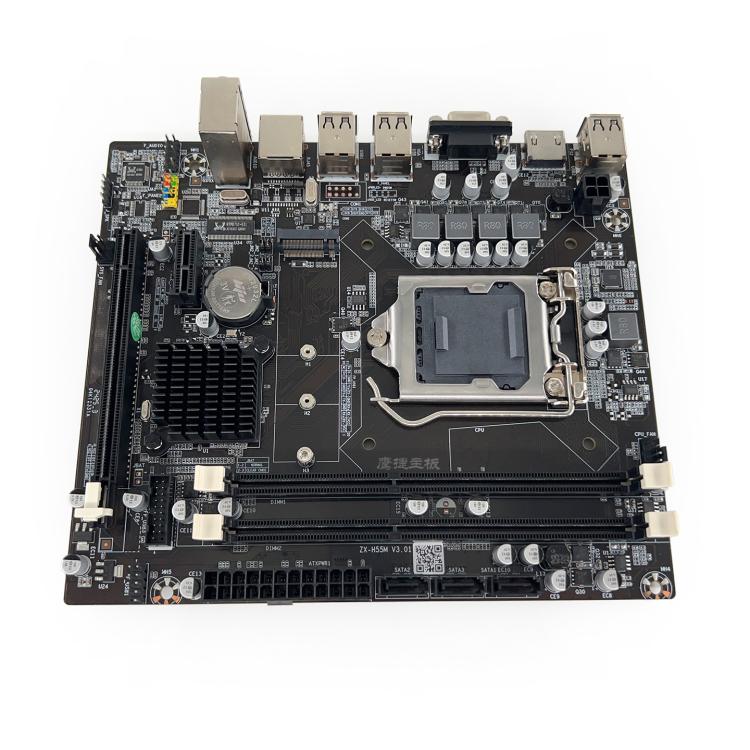 Yingjie H55 LGA 1156 Motherboard Micro ATX Dual DDR3 Desktop Mainboard with HDMI VGA M.2 NGFF, H55-1156
