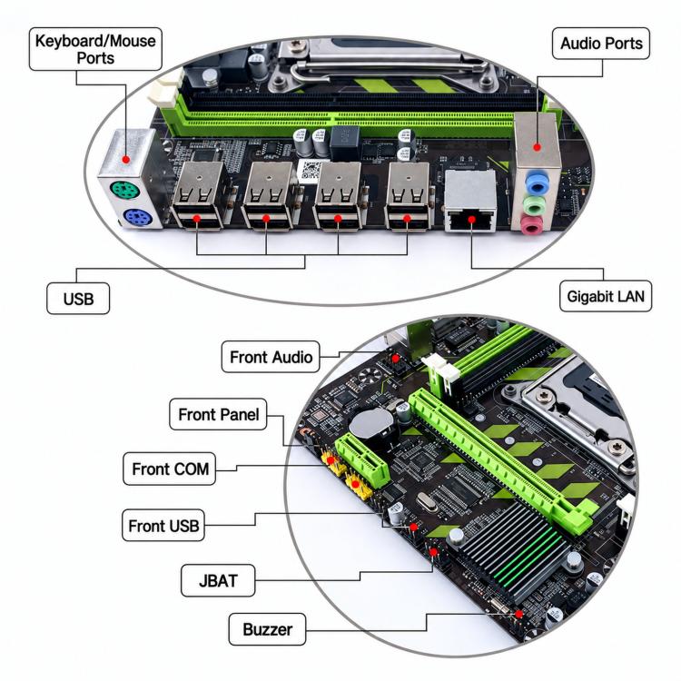 Yingjie X79G LGA 2011 Motherboard Micro ATX Dual DDR3 / ECC REG Mainboard With M.2 NVMe Slot, Gigabit LAN, X79G