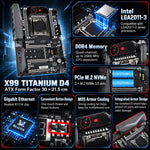 JGINYUE X99 Titanium D4 PLUS LGA 2011-3 ATX Motherboard Quad-Channel DDR4 Mainboard, X99- TI D4 PLUS