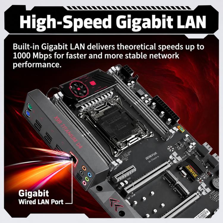JGINYUE X99 Titanium D4 PLUS LGA 2011-3 ATX Motherboard Quad-Channel DDR4 Mainboard, X99- TI D4 PLUS