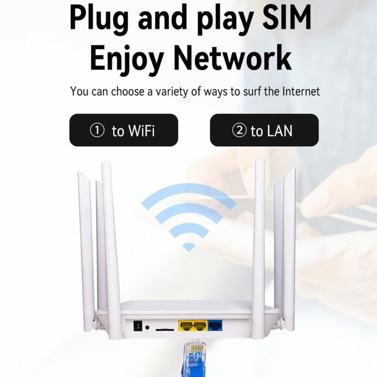 210M-E Europe and Asia 4G LTE CPE Wireless Router, 300Mbps SIM Card Slot, 32 Users Support, EU Plug, US Plug, UK Plug