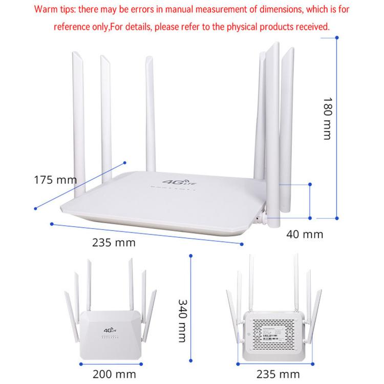 210M-E Europe and Asia 4G LTE CPE Wireless Router, 300Mbps SIM Card Slot, 32 Users Support, EU Plug, US Plug, UK Plug
