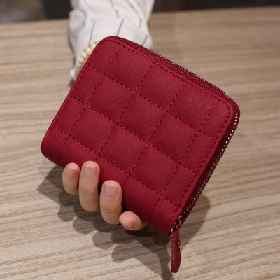 Mini portafoglio donna in pelle sintetica con cerniera