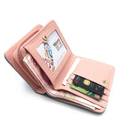 Portafoglio da donna carino gatto Portafoglio con cerniera piccolo Portamonete in pelle PU, Cat Black, Cat Blue, Cat Green, Cat Pink, Cat Rose Red