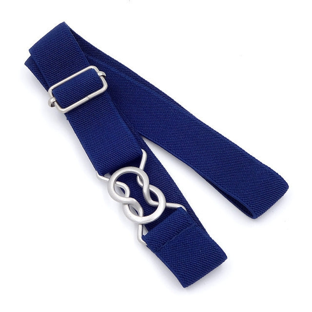 Cintura intrecciata elastica con chiusura a 8 caratteri color caramello per bambini
