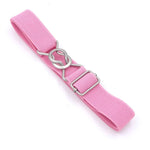 Cintura intrecciata elastica con chiusura a 8 caratteri color caramello per bambini