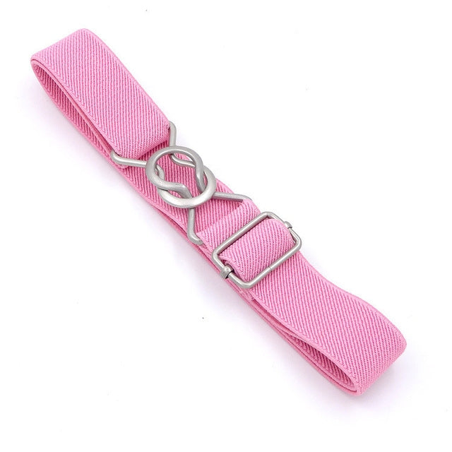 Cintura intrecciata elastica con chiusura a 8 caratteri color caramello per bambini