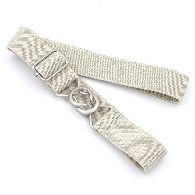 Cintura intrecciata elastica con chiusura a 8 caratteri color caramello per bambini