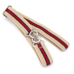 Cintura intrecciata elastica con chiusura a 8 caratteri color caramello per bambini