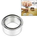 Set di stampi per involucri per gnocchi rotondi in acciaio inossidabile da 3 pezzi/set, Circular, Sawtooth