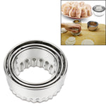 Set di stampi per involucri per gnocchi rotondi in acciaio inossidabile da 3 pezzi/set, Circular, Sawtooth