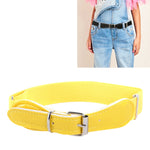 2 pezzi Cintura elastica regolabile con fibbia ad ardiglione quadrata in poliestere + pelle PU per bambini, 65cm