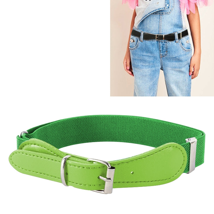2 pezzi Cintura elastica regolabile con fibbia ad ardiglione quadrata in poliestere + pelle PU per bambini, 65cm