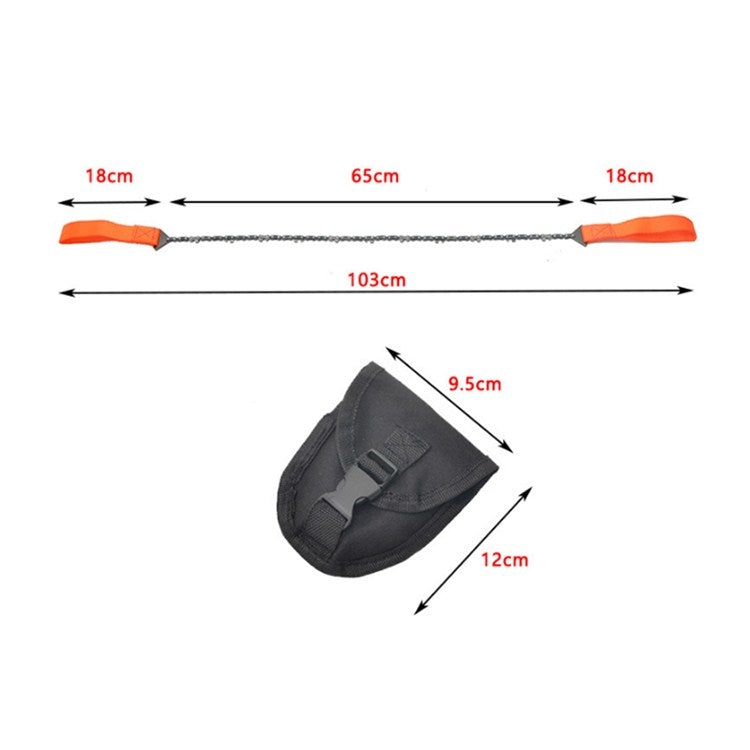 Sega a filo portatile portatile per esterni Sega a catena per sopravvivenza sul campo in acciaio al manganese Sega per tronchi multifunzionale, Wire Saw (11 Teeth Orange), Wire Saw (11 Teeth Black)