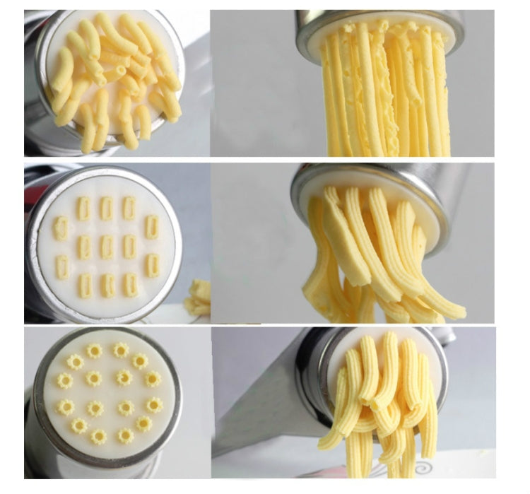 Macchina per pasta domestica in acciaio inossidabile Piccola macchina per pasta manuale Macchina per noodle multifunzione, Noodle Machine + 7 PCS Mould