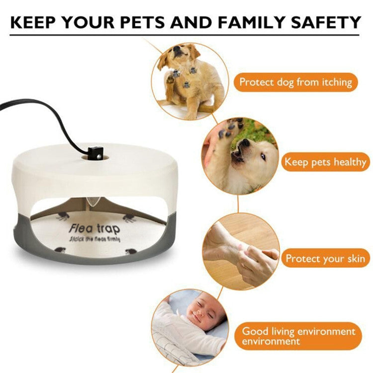 Lampada antipulci per animali domestici con trappola adesiva