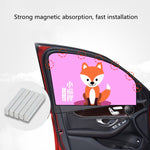 Parasole magnetico pieghevole per auto Cartoon Parasole parasole telescopico, Driving, Co-pilot, Rear Square