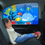 Parasole magnetico pieghevole per auto Cartoon Parasole parasole telescopico, Driving, Co-pilot, Rear Square