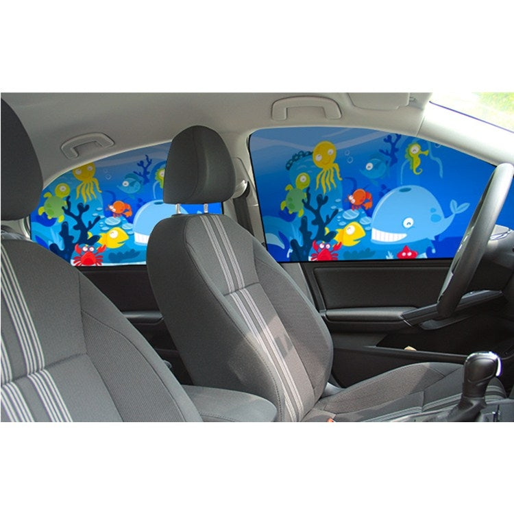 Parasole magnetico pieghevole per auto Cartoon Parasole parasole telescopico, Driving, Co-pilot, Rear Square