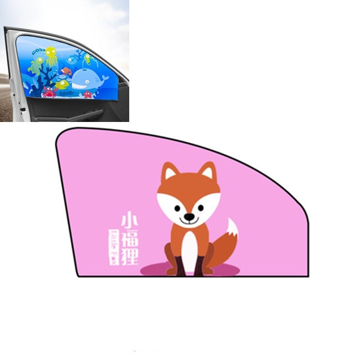 Parasole magnetico pieghevole per auto Cartoon Parasole parasole telescopico, Driving, Co-pilot, Rear Square
