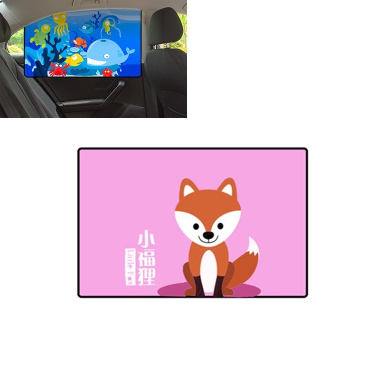 Parasole magnetico pieghevole per auto Cartoon Parasole parasole telescopico, Driving, Co-pilot, Rear Square