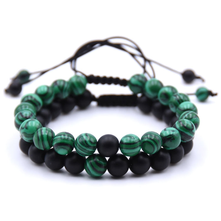Bracciali per coppie con ciondoli intrecciati da uomo con perline in pietra naturale da 8 mm