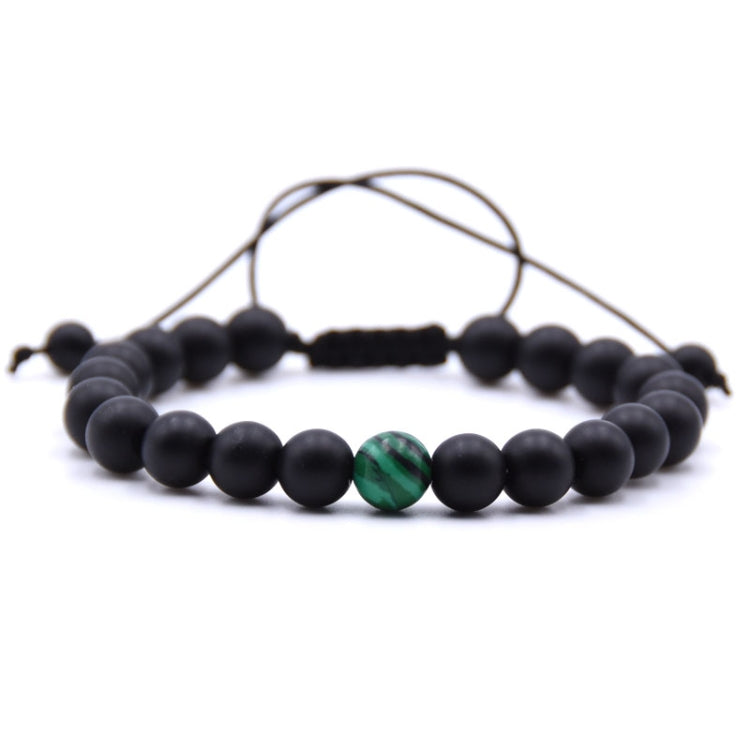 Bracciali per coppie con ciondoli intrecciati da uomo con perline in pietra naturale da 8 mm