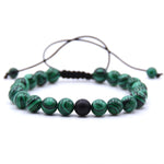 Bracciali per coppie con ciondoli intrecciati da uomo con perline in pietra naturale da 8 mm