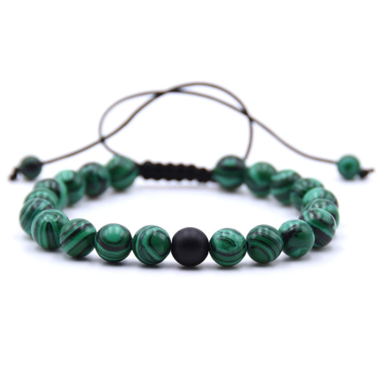 Bracciali per coppie con ciondoli intrecciati da uomo con perline in pietra naturale da 8 mm