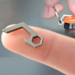 EDC Mini leggero apribottiglie birra portachiavi strumento tascabile campeggio all'aperto escursione gadget di utilità, Titanium Alloy, Stainless steel