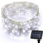 22m 200 LED Energia solare Giardino domestico Filo di rame Stringa Luce fata Lampada da esterno per decorazioni per feste di Natale con 8 modalità