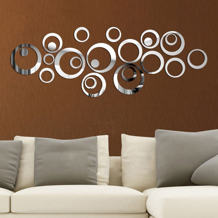 24 pezzi 3D cerchi fai da te decorazione adesivi murali specchio per sfondo TV decorazioni per la casa decorazioni in acrilico decorazioni da parete