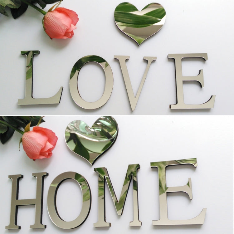 2 pezzi decorazione domestica personalità creativa lettere inglesi specchio acrilico adesivi murali 3D fai da te