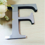 2 pezzi decorazione domestica personalità creativa lettere inglesi specchio acrilico adesivi murali 3D fai da te