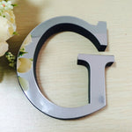 2 pezzi decorazione domestica personalità creativa lettere inglesi specchio acrilico adesivi murali 3D fai da te