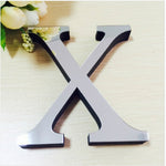 2 pezzi decorazione domestica personalità creativa lettere inglesi specchio acrilico adesivi murali 3D fai da te