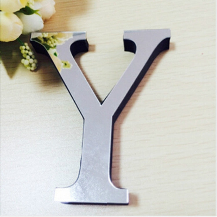 2 pezzi decorazione domestica personalità creativa lettere inglesi specchio acrilico adesivi murali 3D fai da te