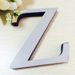 2 pezzi decorazione domestica personalità creativa lettere inglesi specchio acrilico adesivi murali 3D fai da te